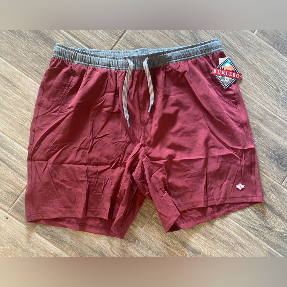 Burlebo Men's Maroon Drawstring Athletic Shorts XL NWT